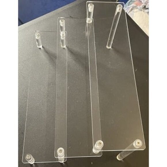 New Acrylic Display Risers,Clear Shelf 3 Tier Cupcake Display Stand Steps - Picture 3 of 3